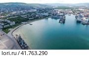 Top view of the marina and quay of Novorossiysk. Стоковое фото, фотограф Леонид Еремейчук / Фотобанк Лори