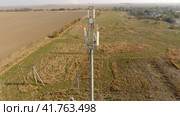 Equipment for relaying cellular and mobile signal. Cellular tower. Стоковое фото, фотограф Леонид Еремейчук / Фотобанк Лори