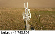 Equipment for relaying cellular and mobile signal. Cellular tower. Стоковое фото, фотограф Леонид Еремейчук / Фотобанк Лори