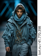 Man on the catwalk, creative fashion show,  Generative AI. Стоковое AI-изображение, AI-художник Анна Кривицкая / Фотобанк Лори