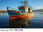 In Search of Fish: Fishing Boat on the High Seas. Стоковое AI-изображение, AI-художник Юрий Поздников / Фотобанк Лори