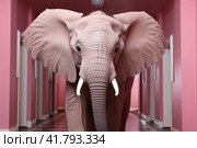 Pink Elephant  Generative AI. Стоковое AI-изображение, AI-художник Анна Кривицкая / Фотобанк Лори
