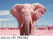 Pink Elephant  Generative AI. Стоковое AI-изображение, AI-художник Анна Кривицкая / Фотобанк Лори