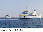 MV Ta Pinu and Gaudos ferry ships by The Gozo Channel Company (2019 год). Редакционное фото, фотограф EugeneSergeev / Фотобанк Лори
