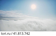 Peaceful Soaring Over Silken Cloudscapes. Aerial Drone Shot. Стоковое видео, видеограф Даниил Хабаров / Фотобанк Лори