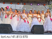 Parade of the Bride, Cosmopolitan festival "The Riding Brides", an all-Russian action that takes place simultaneously in many Russian cities (2011 год). Редакционное фото, фотограф Анна Кривицкая / Фотобанк Лори
