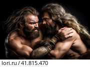 Дикари. Стоковое AI-изображение, AI-художник Щеголева Ольга / Фотобанк Лори