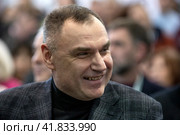Глава Республики Марий Эл Юрий Зайцев на выставке-форуме "Россия" на территории выставочного комплекса ВДНХ в городе Москве, Россия (2023 год). Редакционное фото, фотограф Николай Винокуров / Фотобанк Лори