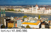 Cityscape of Budapest with Hungary Parliament. Стоковое фото, фотограф Яков Филимонов / Фотобанк Лори