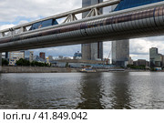 Багратионовский мост около Москва-Сити (2022 год). Стоковое фото, фотограф Валерий Гаврилюк / Фотобанк Лори