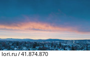 Spokane hyperlapse sunrise winter washington. Стоковое видео, видеограф Mark Agnor / Фотобанк Лори