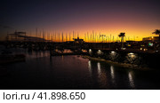 PLAYA BLANCA, LANZAROTE - OCTOBER 25, 2023: Evening on Marina Rubicon of Playa Blanca. Playa Blanca is the southernmost town of the Spanish island of Lanzarote. It is the newest resort on the island. Редакционное фото, фотограф Sergey Kohl / Фотобанк Лори