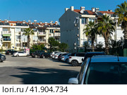 Parked cars near the apartments in the Lara area. Antalya. Turkey. 03.01.2023. Редакционное фото, фотограф Ярославский Максим / Фотобанк Лори