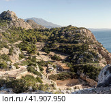 The Sanctuary of the goddess Hera Akraia in a small cove of the Corinthian gulf (Greece) (2023 год). Стоковое фото, фотограф Татьяна Ляпи / Фотобанк Лори