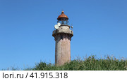 Маяк на мысе Слепиковского летом, Сахалин (2023 год). Стоковое фото, фотограф Ольга Корабельникова / Фотобанк Лори