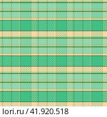 Seamless pattern in green colors plaid yellow background tartan. Стоковая иллюстрация, иллюстратор Александр Кротков / Фотобанк Лори