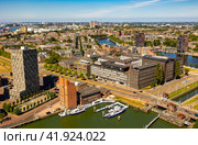 Bird's eye view of of Delfshaven, Rotterdam. Стоковое фото, фотограф Яков Филимонов / Фотобанк Лори