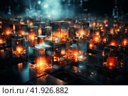 Abstract cubes with light coming out of them,Generative AI. Стоковое AI-изображение, AI-художник Анна Кривицкая / Фотобанк Лори
