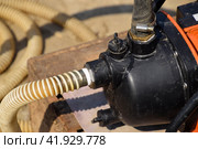 Self-priming garden pump and hose system connected to it. Стоковое фото, фотограф Леонид Еремейчук / Фотобанк Лори