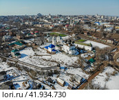 Вид с высоты на Трифонов монастырь весной (аэросъемка 2019 года) Стоковое фото, фотограф Владислав Самошкин / Фотобанк Лори