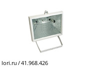 Белый галогеновый прожектор на белом фоне. White halogen Lantern on a white background. Стоковое фото, фотограф Татьяна Д / Фотобанк Лори