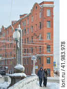 Санкт-Петербург. Зима. Мало-Калинкин мост (2019 год). Редакционное фото, фотограф Александр Алексеев / Фотобанк Лори