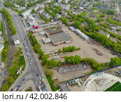 Вид с высоты на троллейбусный парк в городе Кирове (аэросъемка 2021 года) Стоковое фото, фотограф Владислав Самошкин / Фотобанк Лори
