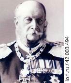 Вильгельм I Фридрих Людвиг, король Пруссии (1861-1888) и кайзер Германии (1871-1888), представитель династии Гогенцоллернов. Вошел в историю как первый правитель объединенной Германии. 1884 год. Редакционное фото, фотограф Сергей Елизарьев / Фотобанк Лори