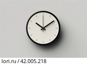Минималистичные настенные часы показывающие 10 часов и 10 минут. Стоковое AI-изображение, AI-художник Станислав Кноп / Фотобанк Лори