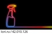 Neon Spray .Home chemistry. Pulverizer drawing.Continuous line drawing.3D illustration . Стоковое фото, фотограф Александр Трофимович / Фотобанк Лори