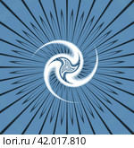 White Triskelion on Blue - Powerful Amulet of Balance with Nature. Стоковая иллюстрация, иллюстратор Iva Noel / Фотобанк Лори