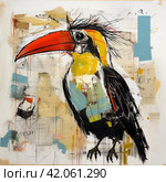 Toucan drawing,Generative AI. Стоковое AI-изображение, AI-художник Анна Кривицкая / Фотобанк Лори