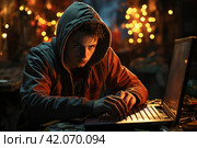 Teenager playing computer game gambling addiction, addiction  Generative AI. Стоковое AI-изображение, AI-художник Анна Кривицкая / Фотобанк Лори