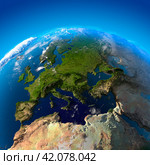 View on Europe from a height of satellites. Стоковая иллюстрация, иллюстратор Антон Балаж / Фотобанк Лори