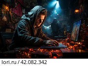 Teenager playing computer game gambling addiction, addiction  Generative AI. Стоковое AI-изображение, AI-художник Анна Кривицкая / Фотобанк Лори