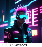 Неопанк | Neopunk. Стоковое AI-изображение, AI-художник Данил Рыбаков / Фотобанк Лори