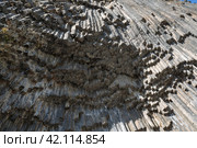 Basalt columns in Garni Gorge, Armenia. Стоковое фото, фотограф Юлия Белоусова / Фотобанк Лори