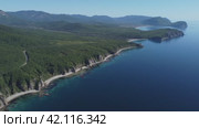 Скалы восточного Приморья и японское море, видео с дрона. Стоковое видео, видеограф Павел Сапрыкин / Фотобанк Лори