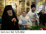 Епископ Балашихинский и Орехово-Зуевский Николай после литургии в Николо-Архангельском храме Балашихи (2024 год). Редакционное фото, фотограф Дмитрий Неумоин / Фотобанк Лори