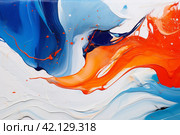 Smeared multicolored paints for mixing. Стоковое AI-изображение, AI-художник Irina Kuchugurina/Gaudy / Фотобанк Лори