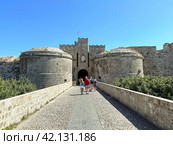 The Bastion of St. George is the most sophisticated fortification work built by crusaders on Rhodes (2023 год). Стоковое фото, фотограф Irina Opachevsky / Фотобанк Лори