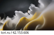 Contrasting clouds of smoke: the play of light and shadow in the dance of yellow and white. Стоковое AI-видео, аниматор Юрий Поздников / Фотобанк Лори