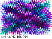 Sinusoidal wavy lines create the effect of corrugated glass on a white background. Abstract bright wavy texture. Illustration. Стоковая иллюстрация, иллюстратор Бузмакова Светлана / Фотобанк Лори
