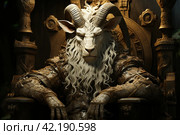 Demon with goat horns,Generative AI. Стоковое AI-изображение, AI-художник Анна Кривицкая / Фотобанк Лори
