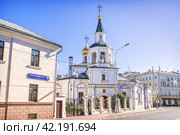 Рождественский бульвар, Успенская церковь, Москва (2022 год). Стоковое фото, фотограф Baturina Yuliya / Фотобанк Лори