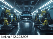 Assembly line car. Generate Ai. Стоковое AI-изображение, AI-художник Иван Рябоконь / Фотобанк Лори