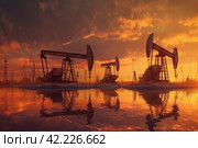 Oil mined oil. Generate Ai. Стоковое AI-изображение, AI-художник Иван Рябоконь / Фотобанк Лори