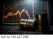 Brent oil barrel. Generate Ai. Стоковое AI-изображение, AI-художник Иван Рябоконь / Фотобанк Лори