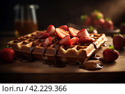 Bakes waffles morning. Generate Ai. Стоковое AI-изображение, AI-художник Иван Рябоконь / Фотобанк Лори