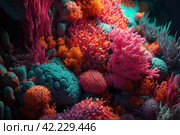 Coral reef closeup. Generate Ai. Стоковое AI-изображение, AI-художник Иван Рябоконь / Фотобанк Лори